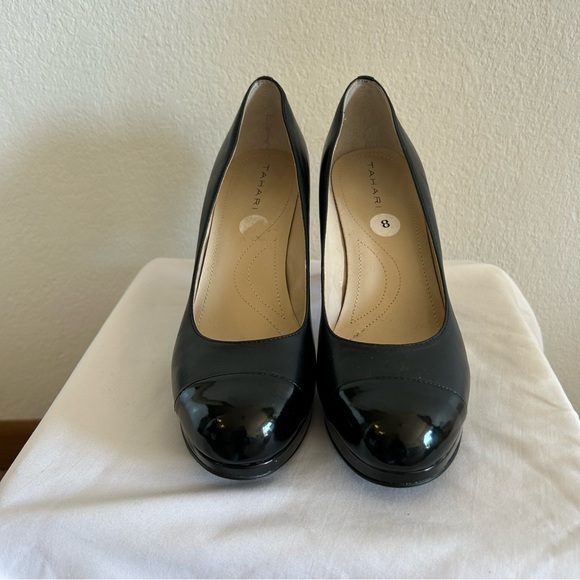 Black Tahari Laura Round Toe Stilletto Size 8 - Picture 2 of 11